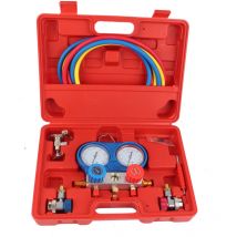 Zoternen - Set manometro collettore aria condizionata R134a per condizionatore d'aria con strumento per tubo di ricarica da 5 piedi