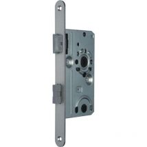 Zimmertür-Einsteckschloss BAD20/55/78/8 mm din links Stulp silber abgerundet Klasse 1