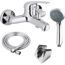Fontastock Urbel Fskfgb003 Set Einhebel-wannenmischer Mit Gewinde Für De Brauseschlauch, Keramikkartusche De 40 Mm, Griff De Zink, Körper De Messing 