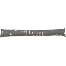 Zugluftstopper Unifarben mit Spruch – 100% Polyester – B 95 x H 12 cm – MOJAWO