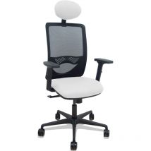 Piqueras Y Crespo - Zulema synchro chair black mesh bali seat white armrests 2D castors 65mm headrest