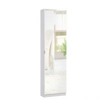 Scarpiera a specchio bianca 51x22xh.181 cm