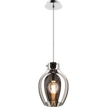 Zumaline Lighting - Zumaline bresso Petit plafonnier à suspension Dome 18 cm, Chrome fumé, 1x E27