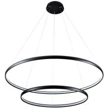 Zumaline Lighting - Zumaline carlo Plafonnier suspendu à del intégré, noir mat, 2 lumières, 4000K, 3900lm