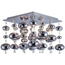 Zumaline Lighting - Zumaline elli Plafonnier semi-encastré carré, chrome, 5x G9