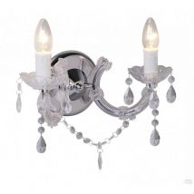 Zumaline magnolia Lampada da parete a candela, trasparente, 2x E14