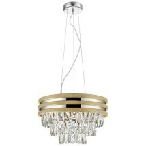 Zumaline Lighting - Zumaline naica Plafonnier Crystal Pendant, Or Mat, Transparent, 4x E14