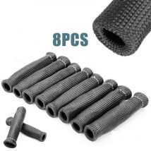 Tonchean - Zündkerzenschutz, Hitzeschild-Abdeckung, Kabelführung, Zündkerzenschutz-Isolator für Autos und LKWs, schwarz (8er-Pack)