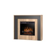 ZUNI - Caminetto elettrico a libera installazione a LED - 23" - Rovere chiaro / Nero - 108,2 x 93,5 x 27,5