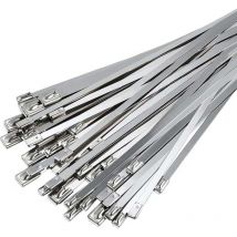 ZVD-50 Pcs Stainless Steel Cable Ties, 300mm×4.6mm Stainless Steel Cable Ties, Stainless Steel Cable Ties for Exhaust Wrap, Bundled Cables, Maintain