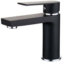 ZVD Robinet Salle de Bains Noir Mitigeur Lavabo en Laiton Robinet de Lavabo Moderne