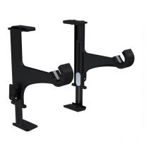 Zwei Vorhangstangenhalter für Rollladenkasten, schwarz