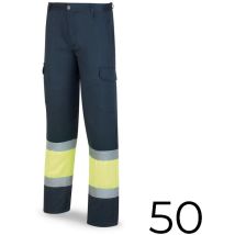 Zweifarbige Hose aus Polyester/Baumwolle mit hoher Sichtbarkeit blau/gelb Größe 50 388pfxyfa/50 mark