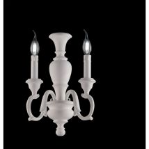 Fiorenza - Shabby weiße Holzwandleuchte 2 Lichter .18 - P.16 - BL172-AP2-BCO