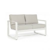 Zweisitzer Outdoor-Sofa Weiß merrigan 134x78x h84 cm
