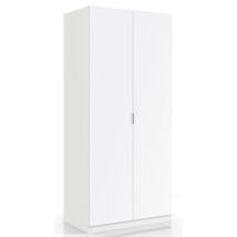 Kleiderschrank 81,5x52x180h cm mit 2 Türen und 1 Einlegeboden mattweiß – Magnolia