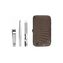 Maniküre Pediküre Set 3tlg. mit Nagelknipser, Braun - Zwilling