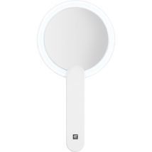 Zwilling - Specchio Cosmetico (ingrandimento 10x, Led Ricaricabile, Impugnatura Girevole A 360 Gradi, Luce Diurna Bianca), Premium, Bianco