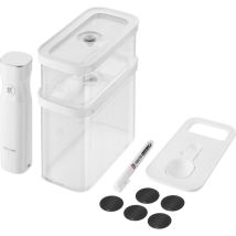 Fresh & Save Cube Set Di Avviamento Per Sottovuoto, Taglia M, Set Di Conservazione Sottovuoto Da 5 Pezzi Che Include 2x Contenitori Cube M, Pompa A 