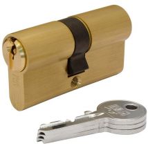 Zylinder f5s3535l Messing 70mm (35+35mm) lang Nocken 15mm. mit 3 gezahnten Tasten. Ifam