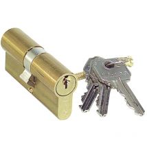 Zylinder Lince Europrofil, messingplattiert 0100/60 mm.