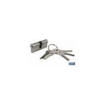 30/40 Sicherheitszylinder aus mattem Nickel – lange Nocke