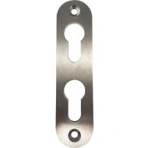 PZ-Rosette mit 2 PZ-Lochungen, oval, Edelstahl matt