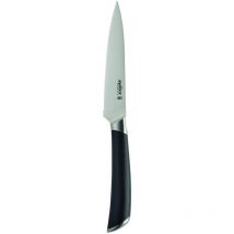 E920276 Comfort Pro Coltello Spelucchino Seghettato, 11cm, Acciaio Inossidabile Tedesco, Maniglia Nera, Coltello da Cucina Professionale, Lavabili in