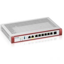 ZYXEL USG FLEX200 H Series, Ports définis par l'utilisateur avec 1 x 2,5 G, 1 x 2,5 G (PoE+) et 6 x 1 G, 1 x USB avec 1 Paquet de sécurité YR