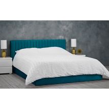 LPD Berlin Velvet Ottoman Bed Frame, Double, Teal