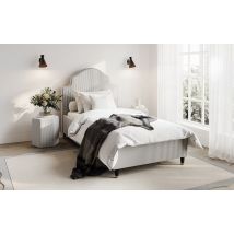 LPD Monterey Fabric Bed Frame, Single, Pinstripe Grey