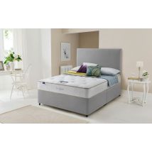 Silentnight Amsterdam Miracoil Ortho Divan Bed Set, King Size, 2 Drawers, Matching Castello Headboard, Slate Grey