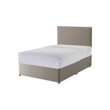 Silentnight Sandstone Divan Bed, Small Double, No Headboard Required, Half Ottoman Storage