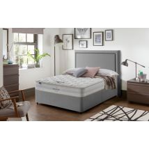 Silentnight Seoul Miracoil Memory Divan Bed Set, Double, No Storage, No Headboard Required, Sandstone