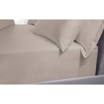 Five Star Hotel Concept Sateen Fitted Sheet, Single, Latte