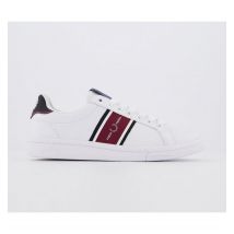 Fred Perry B721 Leather WHITE RED NAVY,Weiß