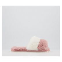 Office Frankie Colour Block Mule Fluffy Slippers NUDE CREAM MIX FAUX FUR,Naturfarben