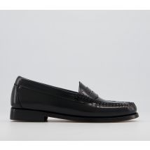 G.H Bass & Co Weejuns Penny Loafers BLACK LEATHER,Black,Red