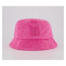 Juicy Couture Eleanna Monogram Towelling Bucket Hat FLURO PINK,Pink,Blue,Yellow
