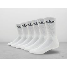 adidas 6-Pack Trefoil Cushion Crew Socks - White, White