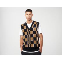 Fred Perry Checkerboard Knit Vest, Brown