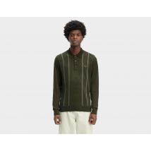 Fred Perry Vertical Stripe 1/2 Zip Knit, Green