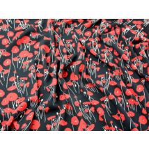 John Kaldor Hermione Crepe Fabric Black & Red