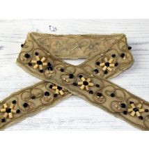 Stephanoise Natural Cotton Linen Trim Beige