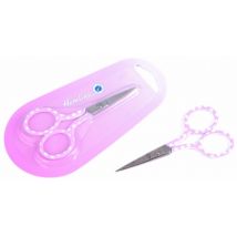 Hemline Polka Dot Scissors Pink