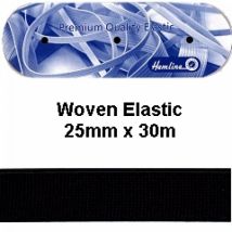 Hemline Flat Woven Elastic Black