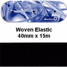 Hemline Flat Woven Elastic Black