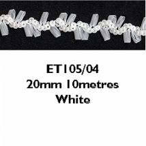 Essential Trimmings Sequins on Ribbon Trim White