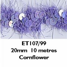 Essential Trimmings Sequins on Yarn Trim Cornflower