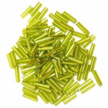 Craft Factory Glass Bugle Beads Lime Green